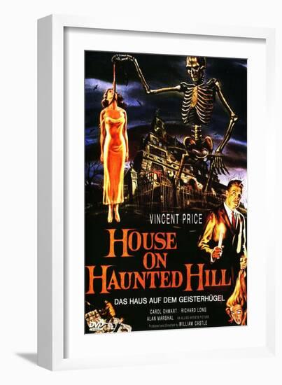 House On Haunted Hill, German Movie Poster, 1958-null-Framed Art Print