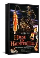 House On Haunted Hill, German Movie Poster, 1958-null-Framed Stretched Canvas