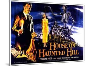 House On Haunted Hill, UK Movie Poster, 1958-null-Mounted Art Print