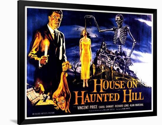 House On Haunted Hill, UK Movie Poster, 1958-null-Framed Art Print