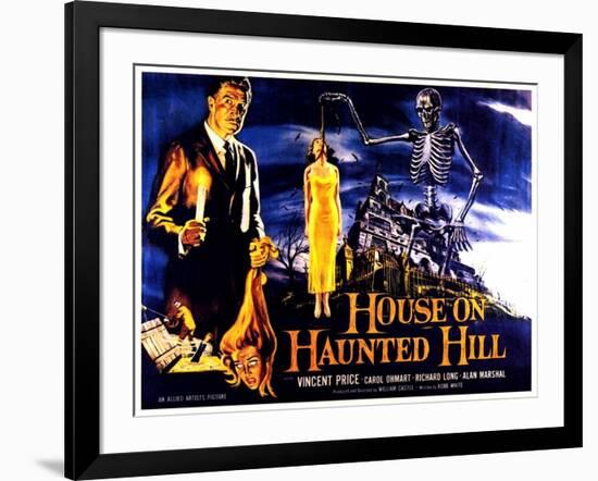 House On Haunted Hill, UK Movie Poster, 1958-null-Framed Art Print