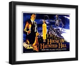 House On Haunted Hill, UK Movie Poster, 1958-null-Framed Art Print