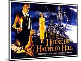 House On Haunted Hill, UK Movie Poster, 1958-null-Mounted Art Print