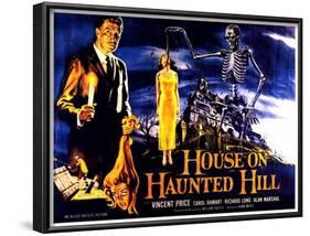 House On Haunted Hill, UK Movie Poster, 1958-null-Framed Art Print