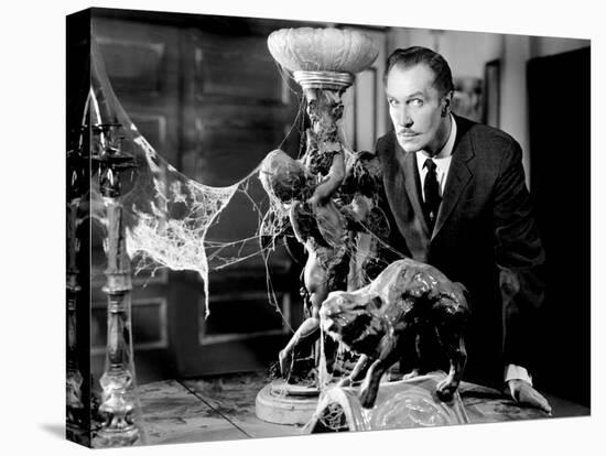 House on Haunted Hill, Vincent Price, 1959-null-Stretched Canvas
