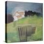 House on Hill with Garden-Tim Nyberg-Stretched Canvas