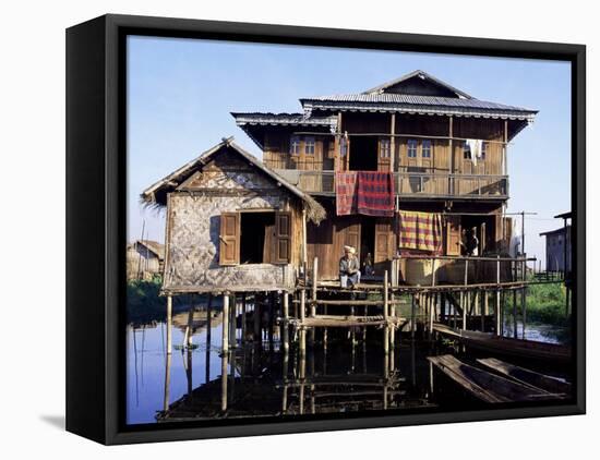 House on Stilts of Shan Family, Inle Lake, Shan States, Myanmar (Burma)-Upperhall-Framed Stretched Canvas