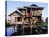 House on Stilts of Shan Family, Inle Lake, Shan States, Myanmar (Burma)-Upperhall-Stretched Canvas