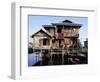 House on Stilts of Shan Family, Inle Lake, Shan States, Myanmar (Burma)-Upperhall-Framed Photographic Print