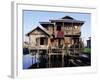 House on Stilts of Shan Family, Inle Lake, Shan States, Myanmar (Burma)-Upperhall-Framed Photographic Print