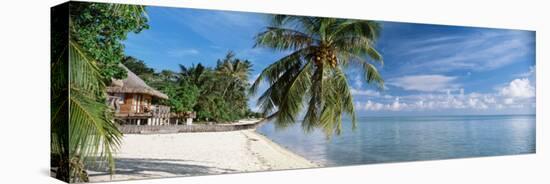 House on the Beach, Matira Beach, Bora Bora, French Polynesia-null-Stretched Canvas