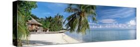 House on the Beach, Matira Beach, Bora Bora, French Polynesia-null-Stretched Canvas