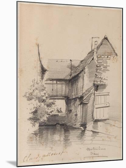 House on the Lezarde at Montivilliers, 1857-Claude Monet-Mounted Giclee Print