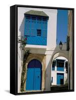 House Painted in Blue and White, Sidi Bou Said, Tunisia, North Africa, Africa-Jane Sweeney-Framed Stretched Canvas