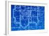 House Plan Blueprints Close Up-haveseen-Framed Art Print