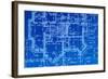 House Plan Blueprints Close Up-haveseen-Framed Art Print