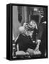 House Speaker Sam Rayburn Talking with Senate Leader Lyndon Johnson During a Social Event-null-Framed Stretched Canvas