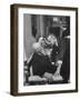 House Speaker Sam Rayburn Talking with Senate Leader Lyndon Johnson During a Social Event-null-Framed Photographic Print