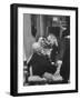 House Speaker Sam Rayburn Talking with Senate Leader Lyndon Johnson During a Social Event-null-Framed Photographic Print