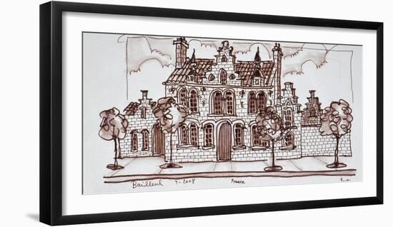 House styled in the Flemish architecture, Bailleul, France-Richard Lawrence-Framed Photographic Print