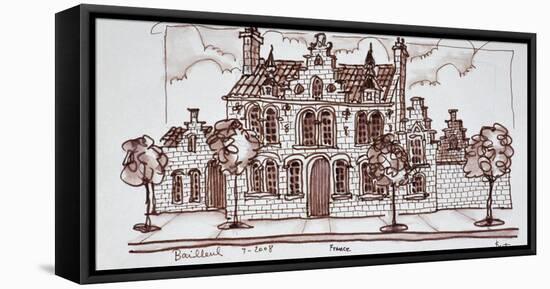 House styled in the Flemish architecture, Bailleul, France-Richard Lawrence-Framed Stretched Canvas