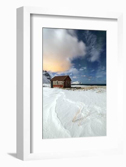 House Surrounded by Snow in a Cold Winter Day-Roberto Moiola-Framed Photographic Print