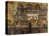 House Wall on the River-Egon Schiele-Stretched Canvas