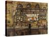 House Wall on the River-Egon Schiele-Stretched Canvas