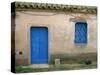 House with Blue Door and Window, Bagia, Sardinia, Italy, Mediterranean, Europe-Oliviero Olivieri-Stretched Canvas