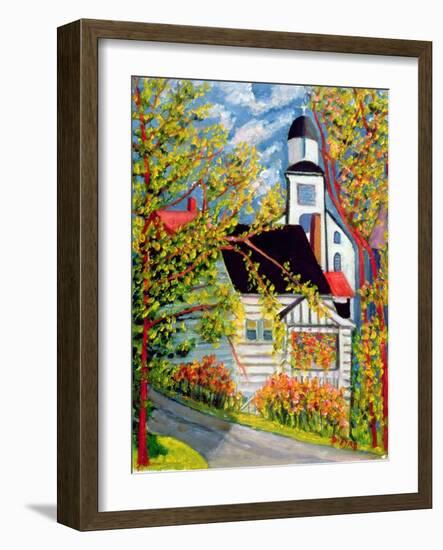 House with Church, Badeck-Patricia Eyre-Framed Giclee Print