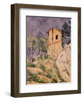 House with Cracked Wall-Paul Cézanne-Framed Giclee Print