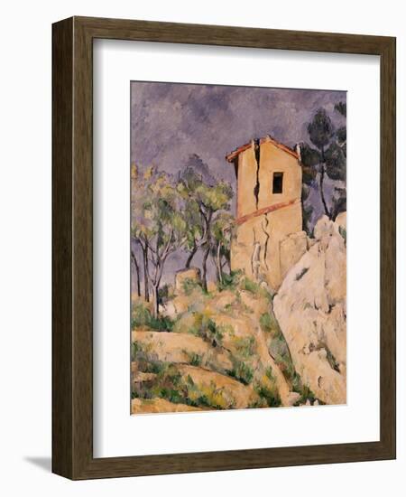 House with Cracked Wall-Paul Cézanne-Framed Giclee Print