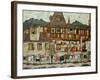 House with Drying Laundry, 1917-Egon Schiele-Framed Giclee Print