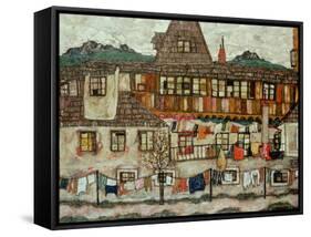 House with Drying Laundry, 1917-Egon Schiele-Framed Stretched Canvas