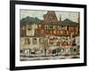 House with Drying Laundry, 1917-Egon Schiele-Framed Giclee Print