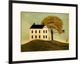 House with Flag-Warren Kimble-Framed Art Print