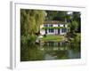 House with Pond in Garden, Coulon, Marais Poitevin, Poitou Charentes, France, Europe-Miller John-Framed Photographic Print