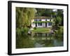 House with Pond in Garden, Coulon, Marais Poitevin, Poitou Charentes, France, Europe-Miller John-Framed Photographic Print