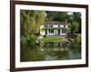 House with Pond in Garden, Coulon, Marais Poitevin, Poitou Charentes, France, Europe-Miller John-Framed Photographic Print