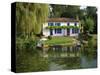 House with Pond in Garden, Coulon, Marais Poitevin, Poitou Charentes, France, Europe-Miller John-Stretched Canvas