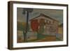 House with Red Virginia Creeper, C.1900 (Oil on Board)-Edvard Munch-Framed Giclee Print