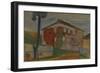 House with Red Virginia Creeper, C.1900 (Oil on Board)-Edvard Munch-Framed Giclee Print