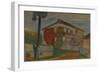 House with Red Virginia Creeper, C.1900 (Oil on Board)-Edvard Munch-Framed Giclee Print