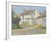 House with Scaffolding, Giverny, 1892 (Oil on Canvas)-Theodore Robinson-Framed Giclee Print