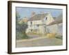 House with Scaffolding, Giverny, 1892 (Oil on Canvas)-Theodore Robinson-Framed Giclee Print