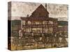 House with Shingle Roof (Old House I), 1911-Egon Schiele-Stretched Canvas