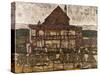 House with Shingle Roof (Old House Ii) - Schiele, Egon (1890-1918) - 1911 - Oil on Canvas - 110X140-Egon Schiele-Stretched Canvas