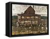 House with Shingle Roof (Old House II)-Egon Schiele-Framed Stretched Canvas