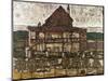 House with Shingle Roof (Old House II)-Egon Schiele-Mounted Giclee Print