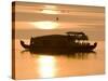 Houseboat at Dusk in Ashtamudi Lake, Kollam, Kerala, India, Asia-null-Stretched Canvas